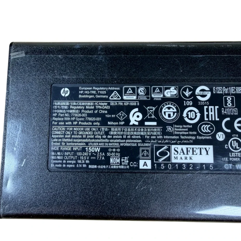 Genuine OEM HP 150W AC Adapter 19.5V 7.7A Model TPN-DA03 For Use w/‎ HP Products